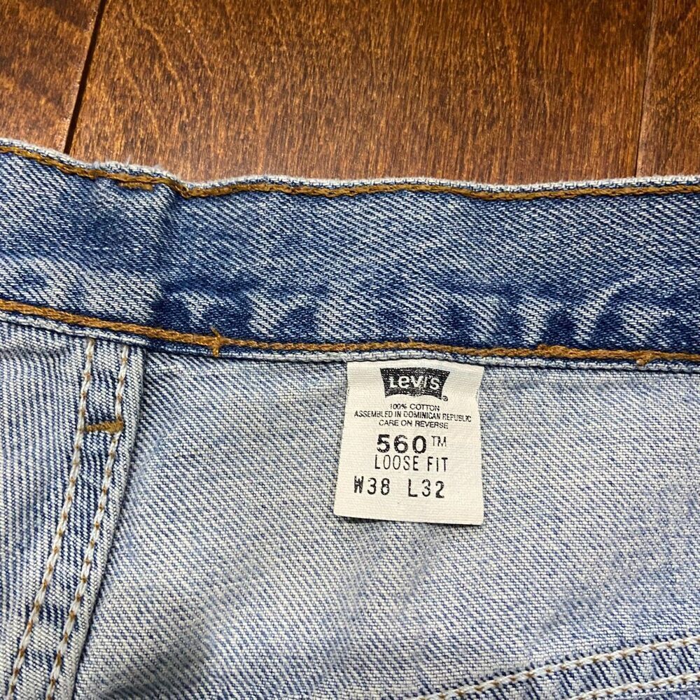 Levi's 560 Vintage Y2K 2001 Loose Fit Denim Blue Jeans Men's Size 38 x 30 - Picture 6 of 10